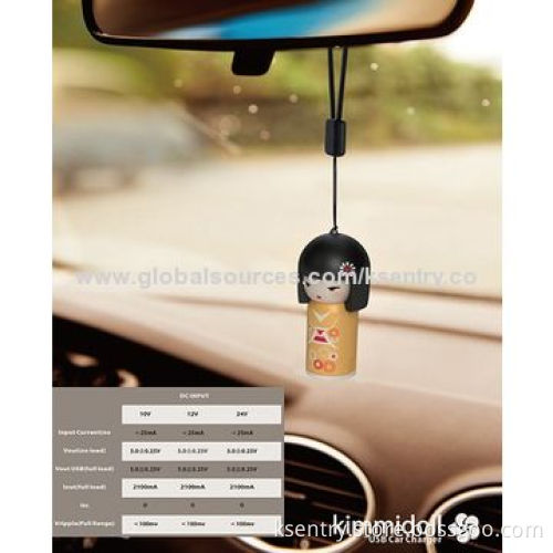 20 different designs lovely doll car interior decoration with USB car charger
